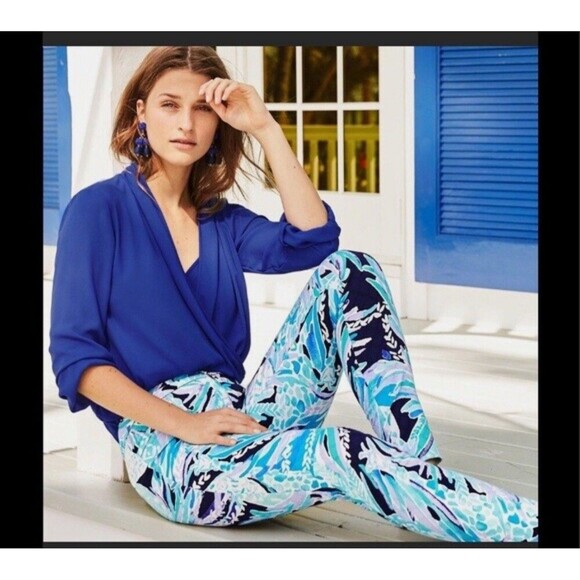 LILLY PULITZER Kelly Ankle Pants Size 4 Pineapple Colorful Tropical Nautical Fun - Picture 2 of 9